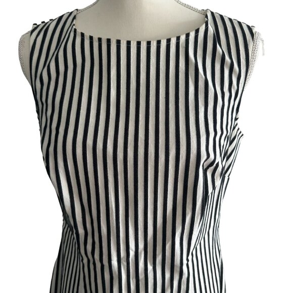ST JOHN COLLECTION Striped Vintage Crewneck Dress Size 8 - Picture 4 of 8